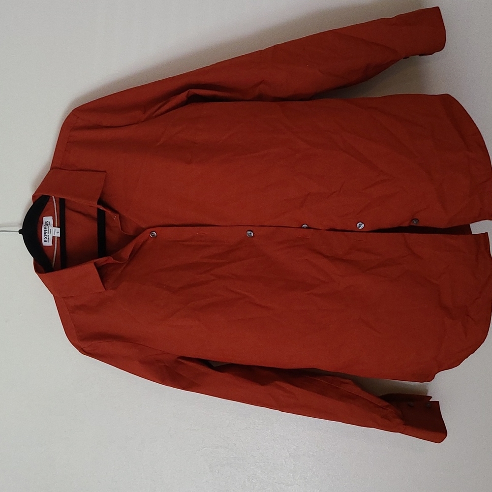 Express Ultimate Essentials Women's Long Sleeve Blouse Size Medium Rust